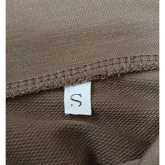 Women’s Small Mocha Brown 1/2 Zip Activewear Pullover Top Kangaroo Pocket LNC - Picture 6 of 7